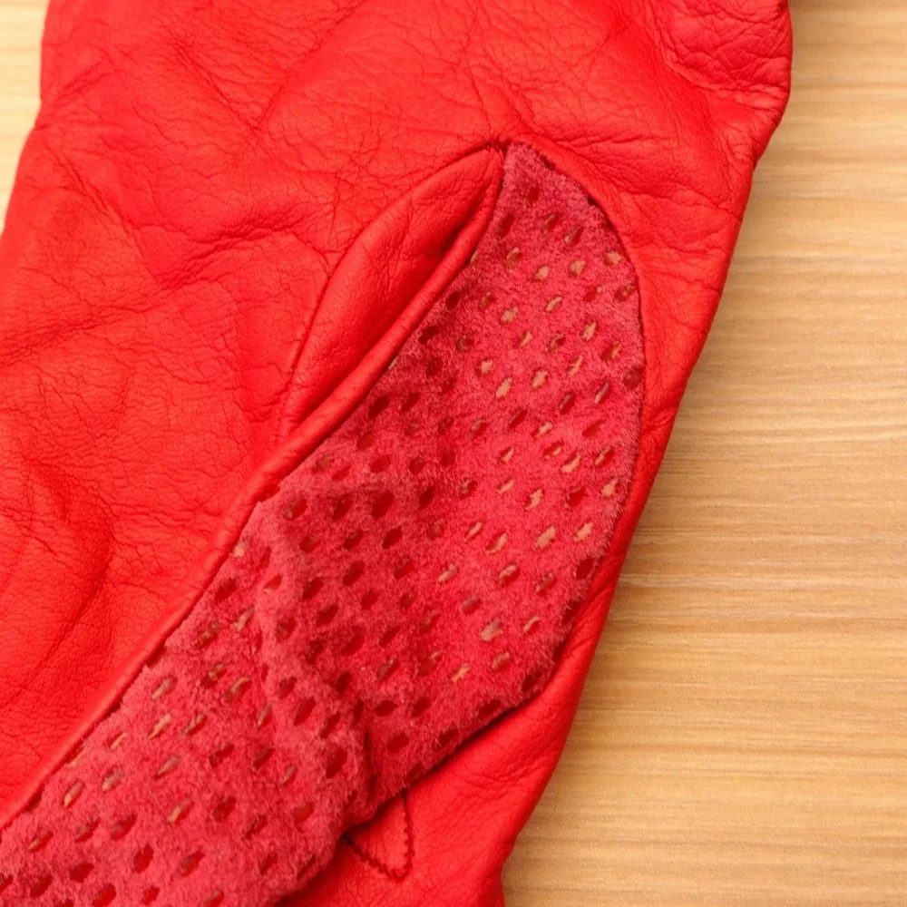 Vintage B ALTMAN CO Pink Leather Gloves Womens 8 Cashmere Lined‎ Italian Magenta
